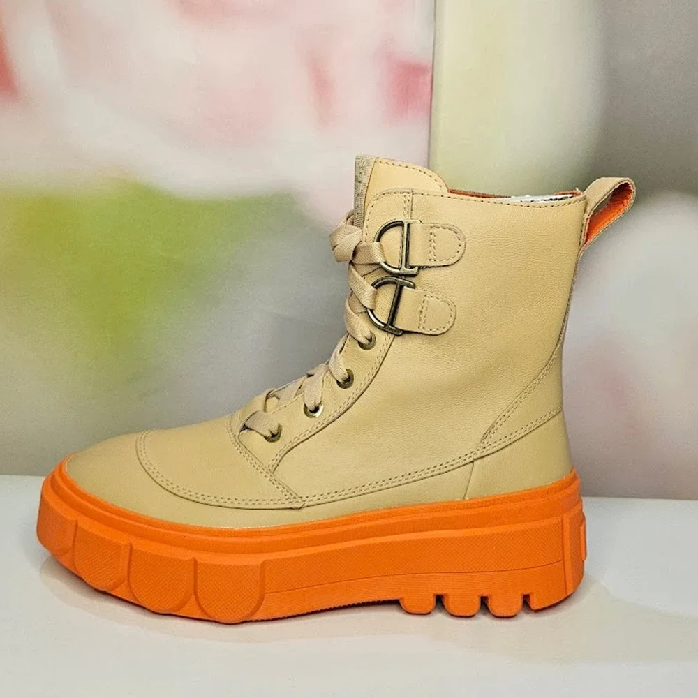 Sorel Women's Caribou Lace-Up WP Boots Size 8 Ceramic, Orange 2048431  NWT